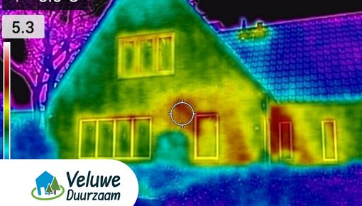Afbeelding van een huis met warmtescan
